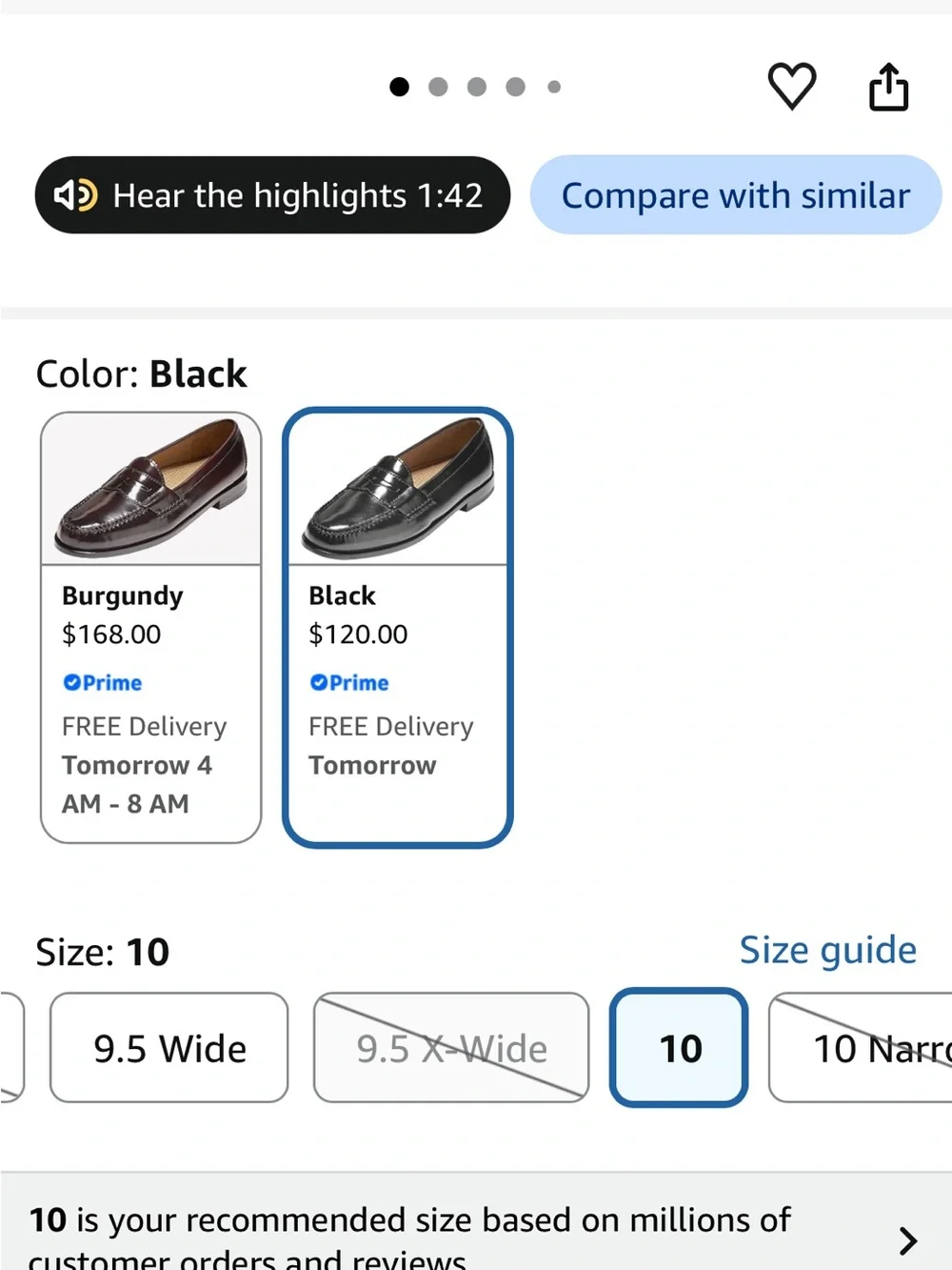 COLE HAAN MEN’S DRESS PENNY LOAFERS (Black, 10D)
